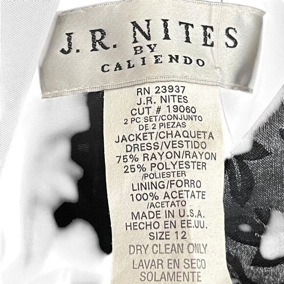 JR Nites Womens Silver Black Bolero Cap Sleeve Jacket Open Whimsigoth Y2K sz 12 - Picture 16 of 16